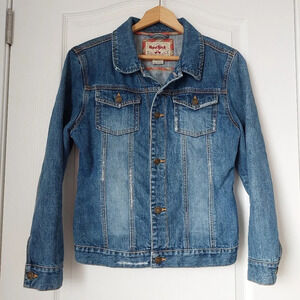 Hard Rock Cafe Vintage Denim Distressed Jacket Blue Size Large